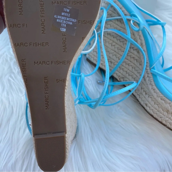 Marc Fisher Blue Strappy Wedges - Picture 4 of 4